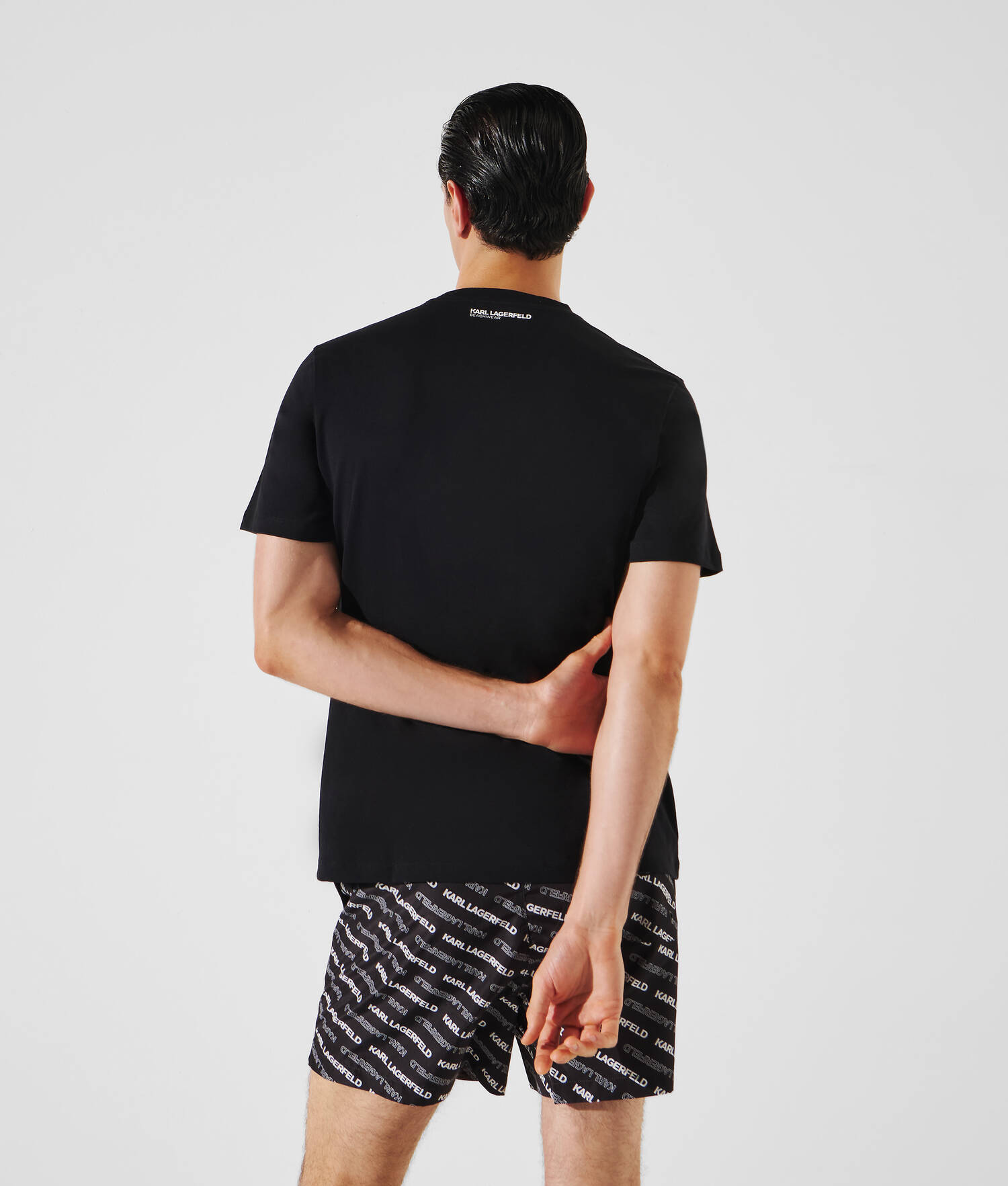 T-SHIRT DE PLAGE AVEC LOGO KARL - Noir
