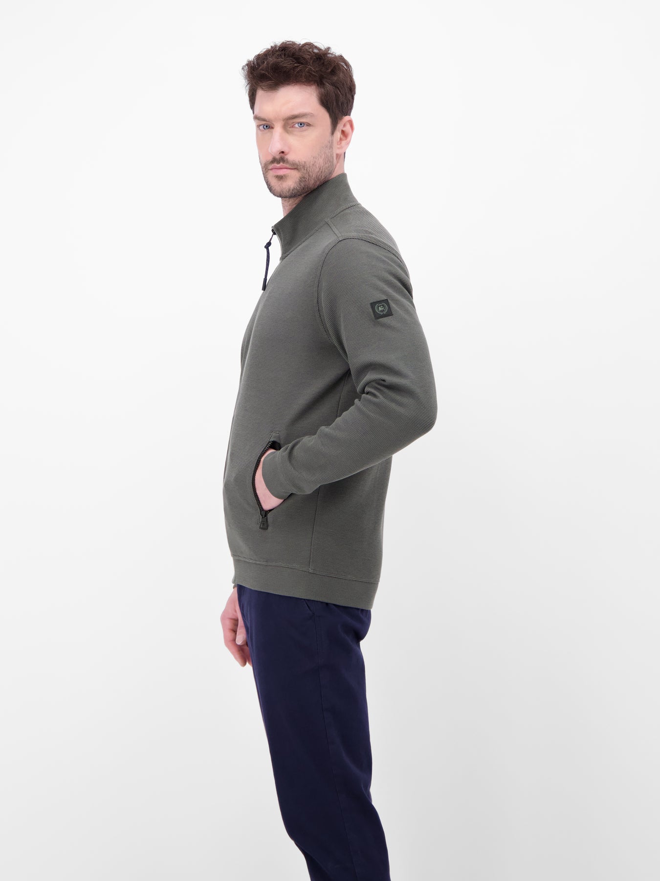 Sweatjacke aus Baumwollmischgewebe