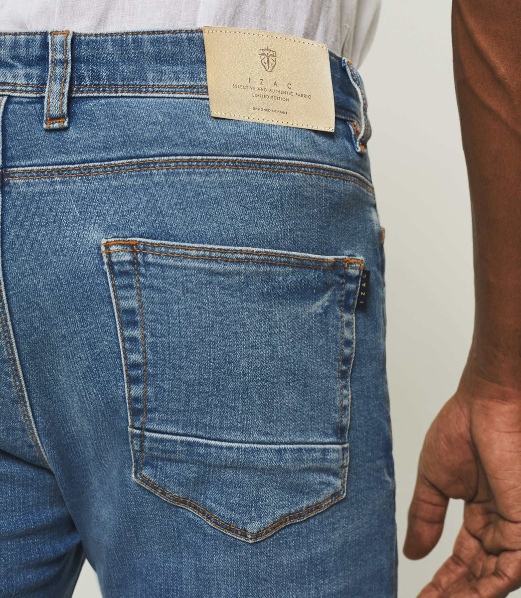Jean straight délavé bleu clair PDE22TIGREOUT