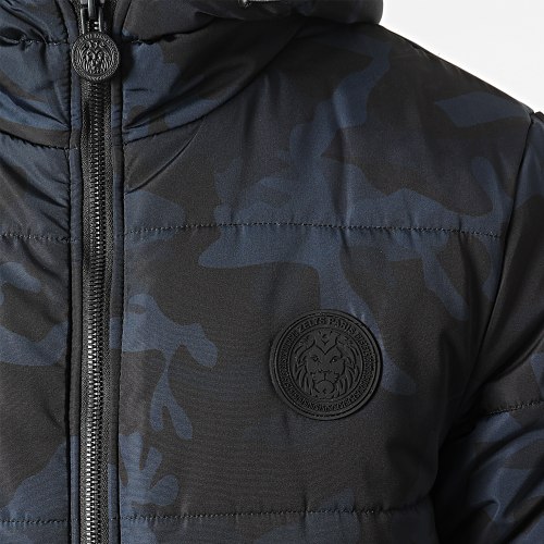 Doudoune Capuche Aros Bleu Marine Camouflage