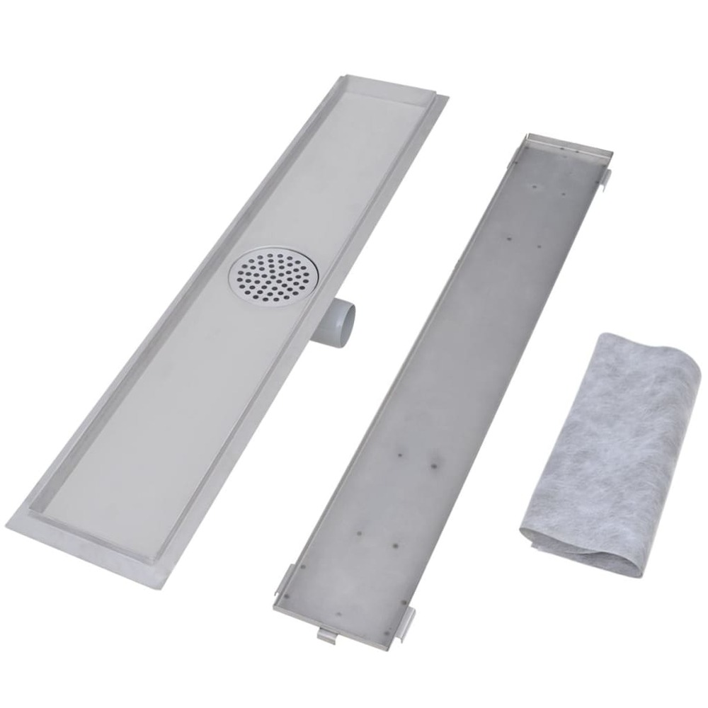 Drain de douche linéaire 2 pcs 730 x 140 mm acier inoxydable