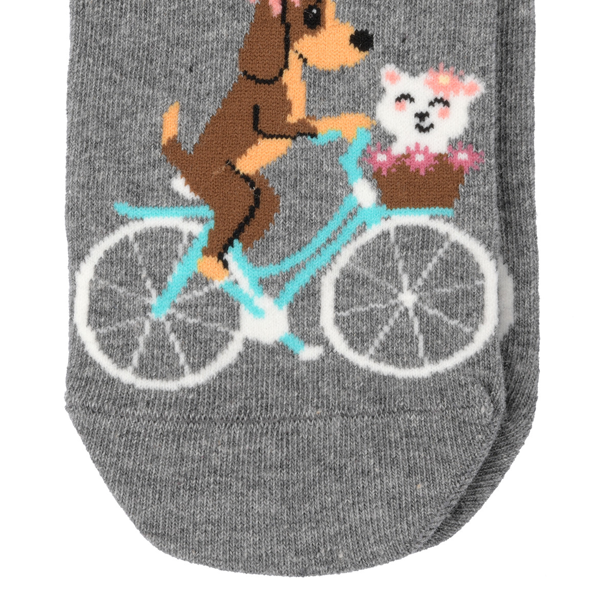Gina Benotti 1 Paar Damen Sneaker-Socken mit Hunde-Motiv grau