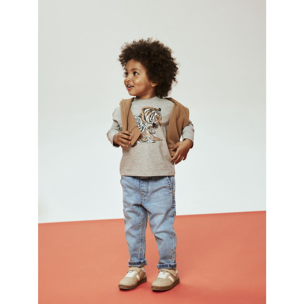 Køb Name It Grey Melange Nmmthornton Ls Nreg Top Box