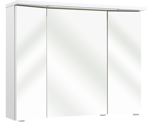 Pelipal Enna I spiegelkast, 90 x 20 x 72 cm, wit hoogglans, 3-deurs, LED, IP 44