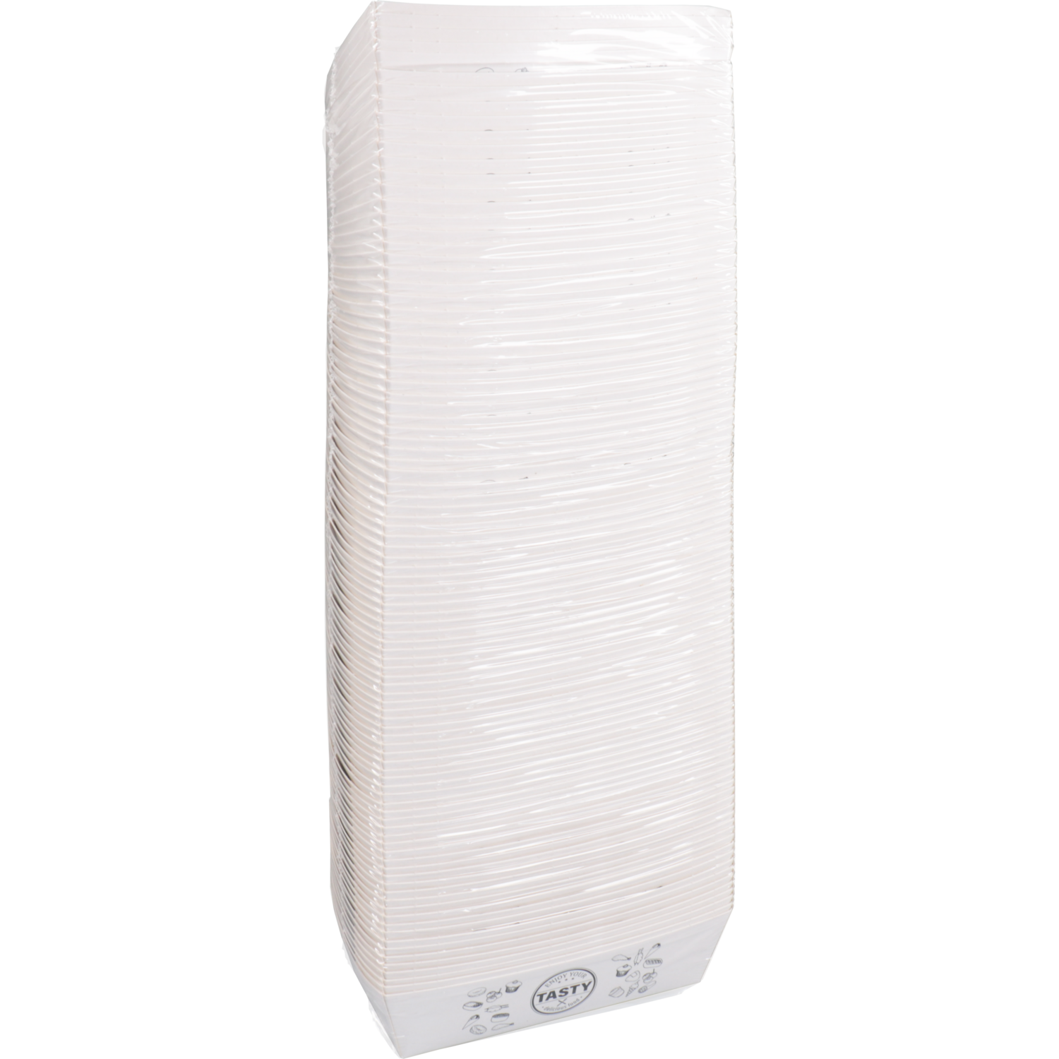 Bak, Karton + kleicoating, A9, TASTY, snackbak, 120x70x35mm, wit