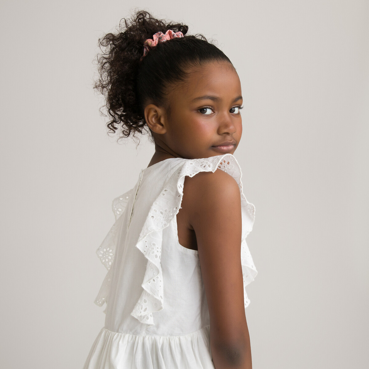 COLEÇÃO LA REDOUTE<br>Vestido sem mangas com renda inglesa