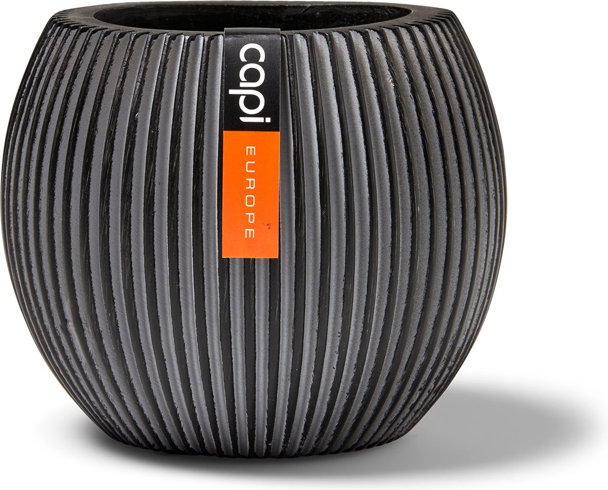 Capi Europe bloempot Groove antraciet D 21,5 H 18 cm