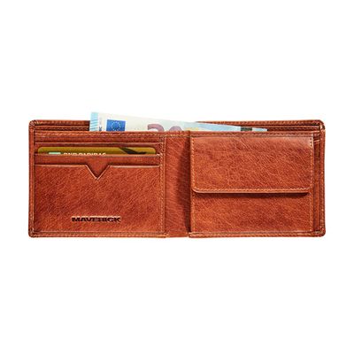 Maverick Rough Gear - Portefeuille - RFID - cuir de buffle pleine fleur à tannage végétal - cognac