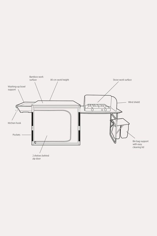 Outwell Outwell Padres Keukentafel met Zij-unit