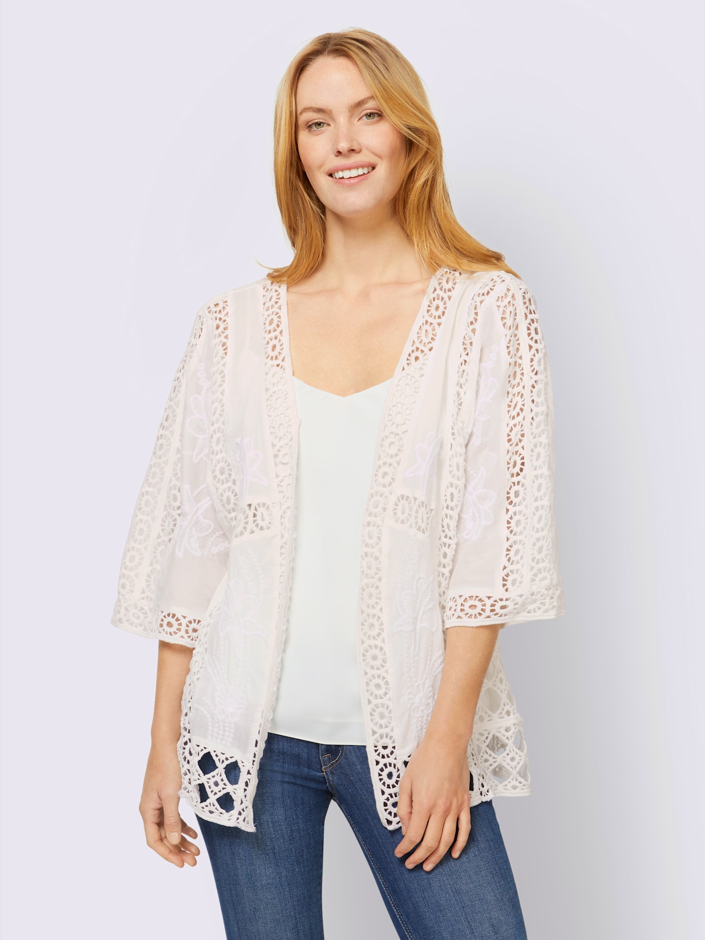 Veste chemisier dentelle décorative