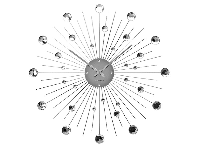 Wall Clock Sunburst Large KA4859 Silver