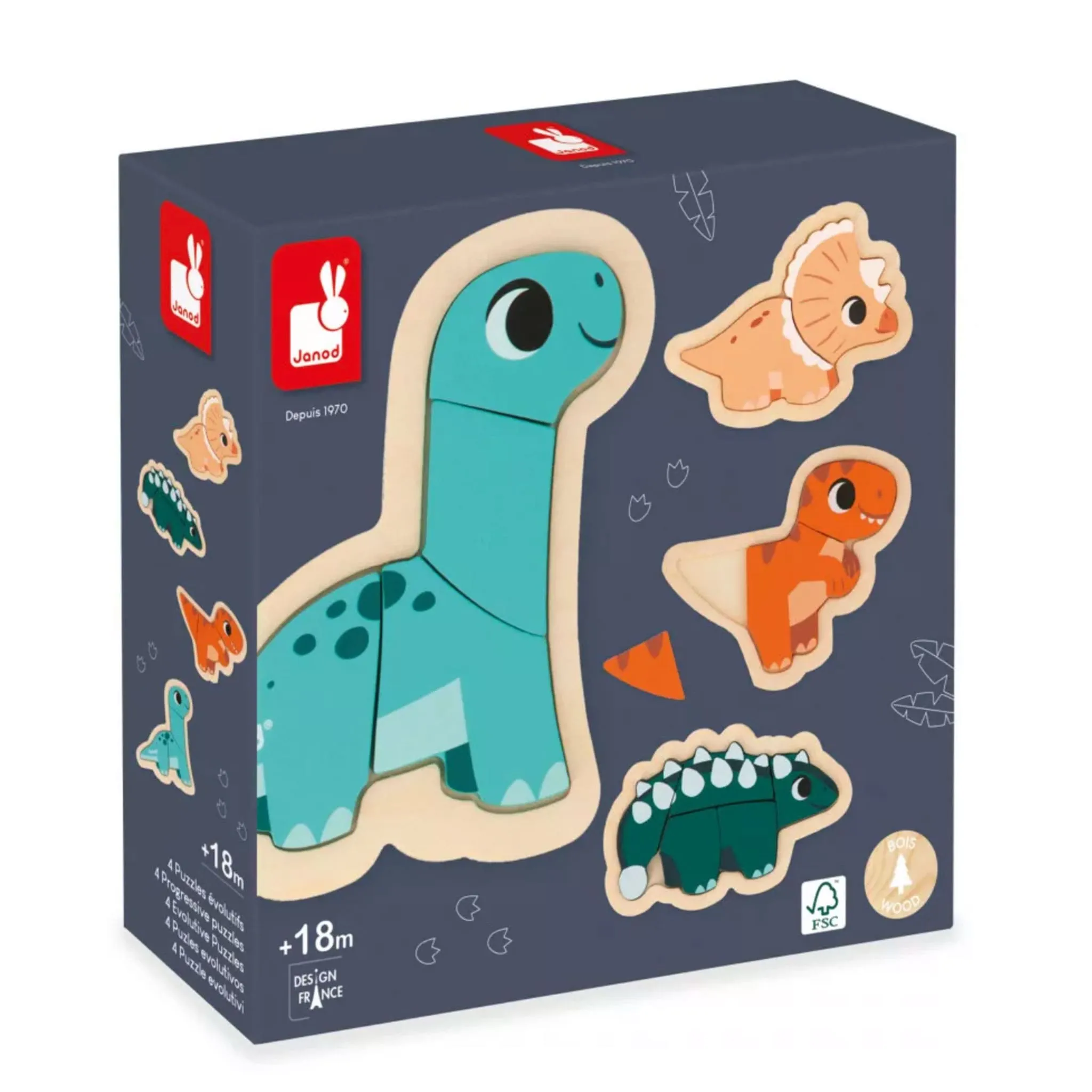 Janod Casse-têtes en Bois - Dinosaures