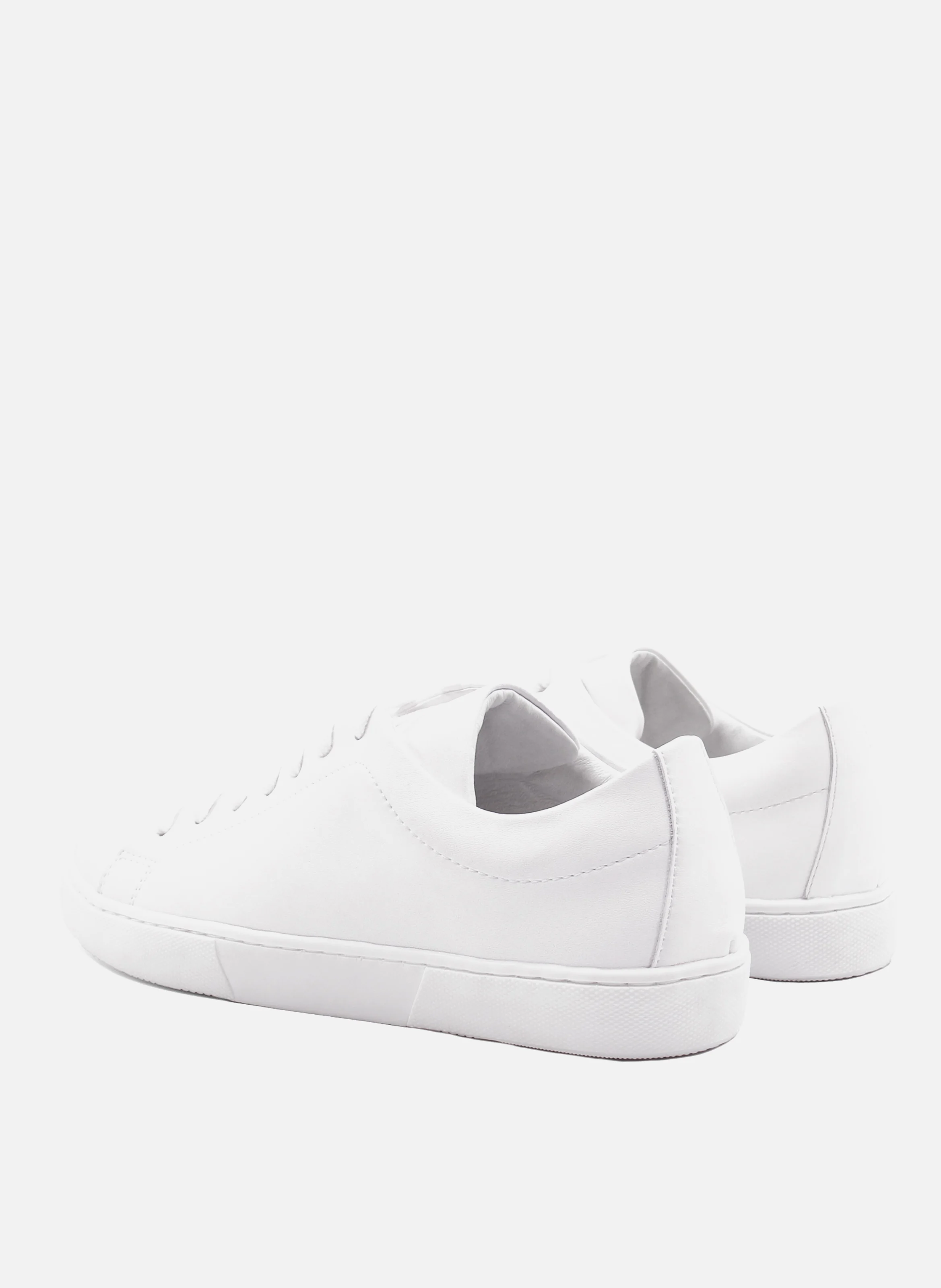 Tennis lacet cuir lisse | Blanc