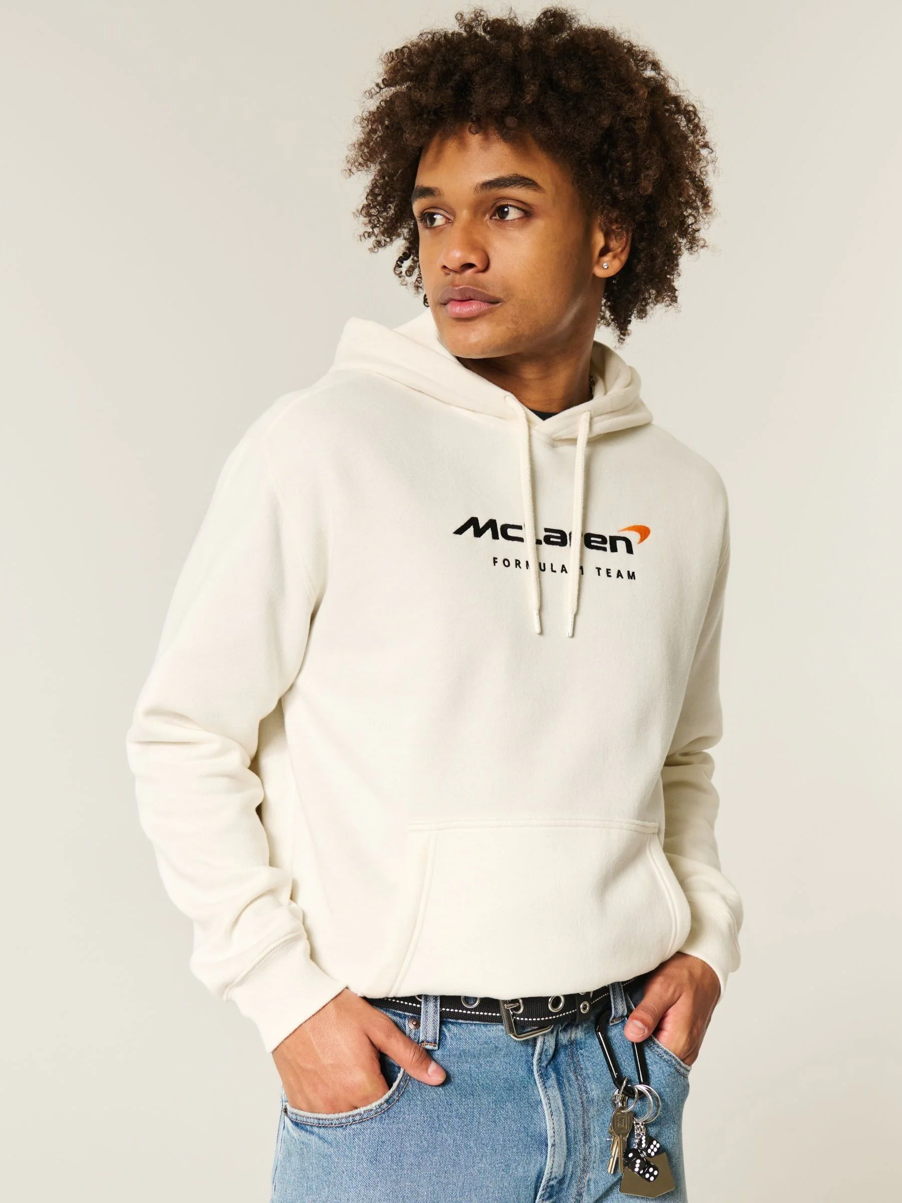 Hollister Crème relaxte McLaren pop-over Hoodie