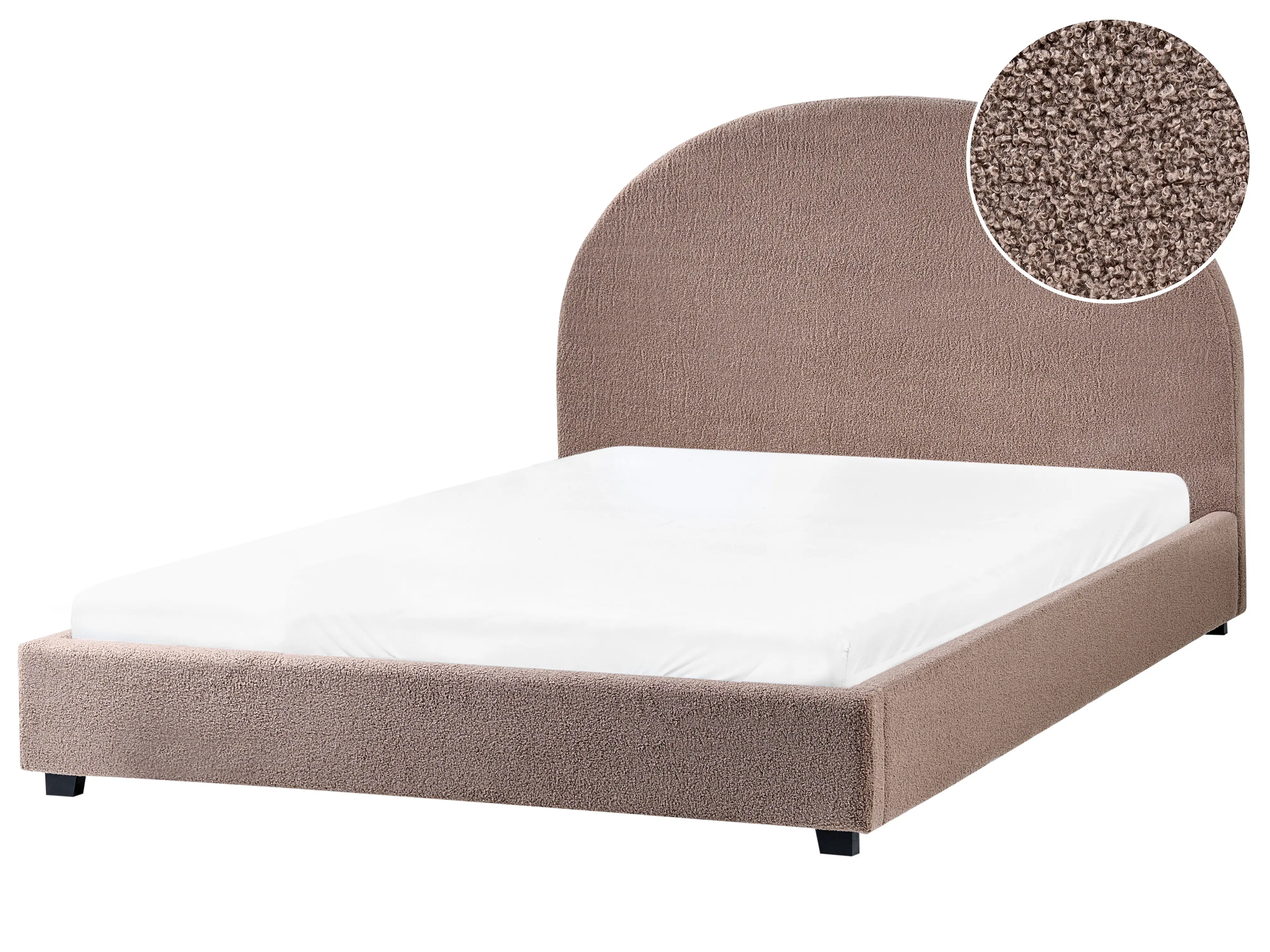 Bed Bouclé VAUCLUSE 140 x 200 cm Taupe
