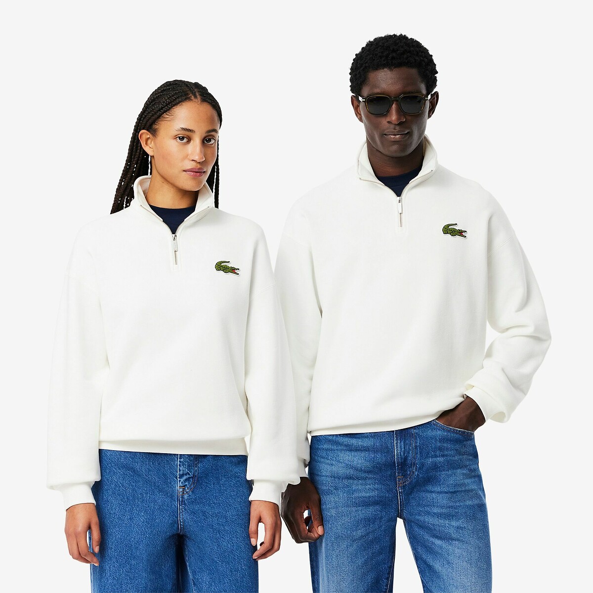 LACOSTE<br>Suéter com zíper, modelagem ampla