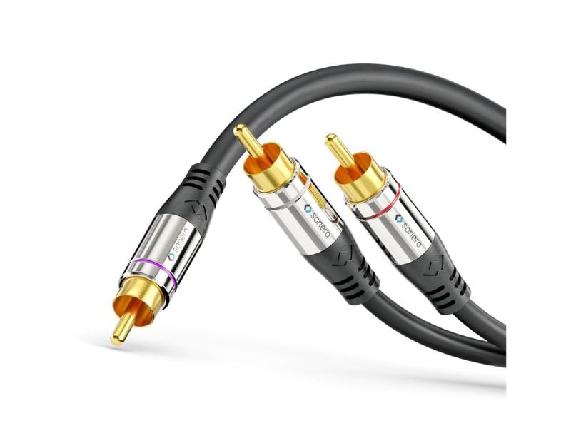sonero Audio-Kabel Cinch - Cinch 10 m Subwoofer Stereo / Mono Cinch Audio Y-Kabel