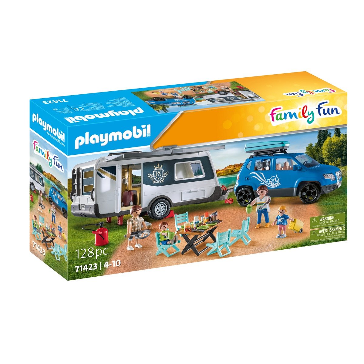 Famille avec voiture et caravane - Playmobil 71423 Family Fun Camping