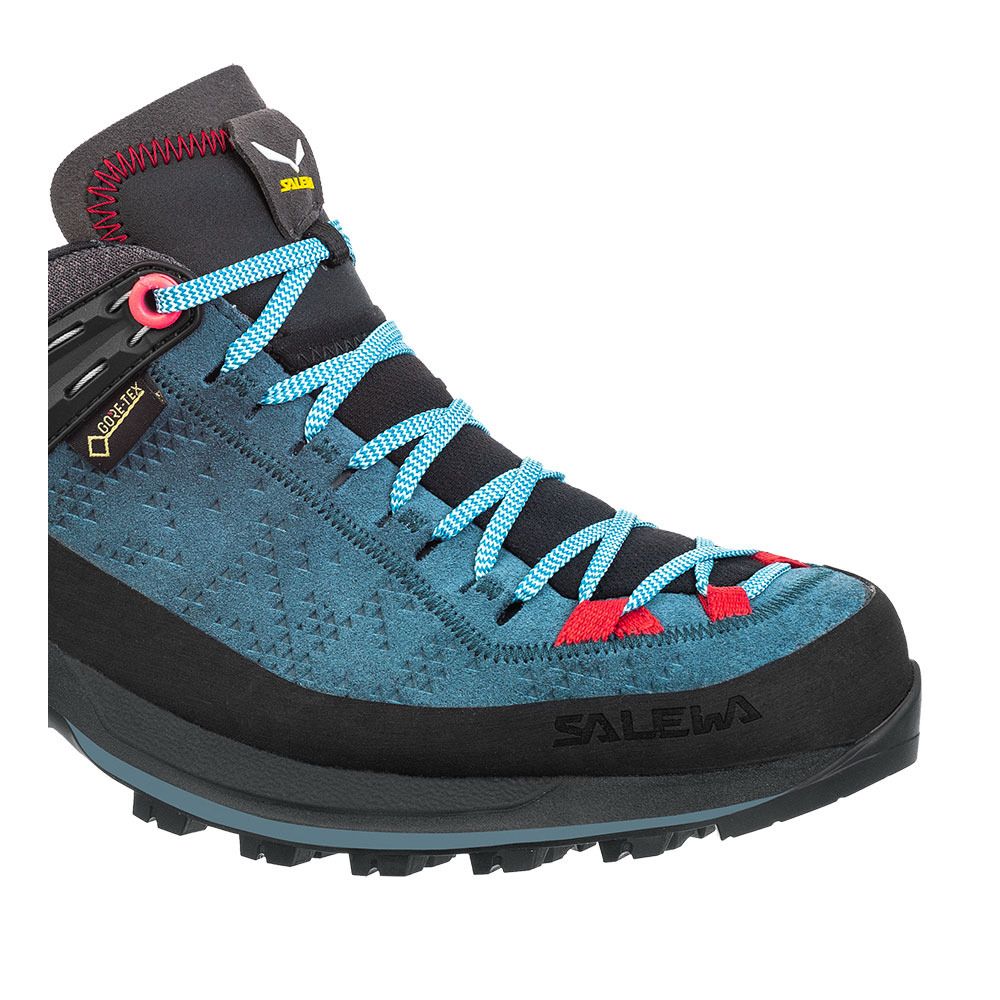 Salewa MTN TRAINER 2 GTX - Chaussures trekking Femme dark denim/fluo coral