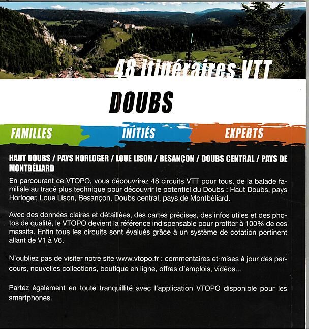 VTOPO - VTOPO DOUBS 48 ITINERAIRES VTT