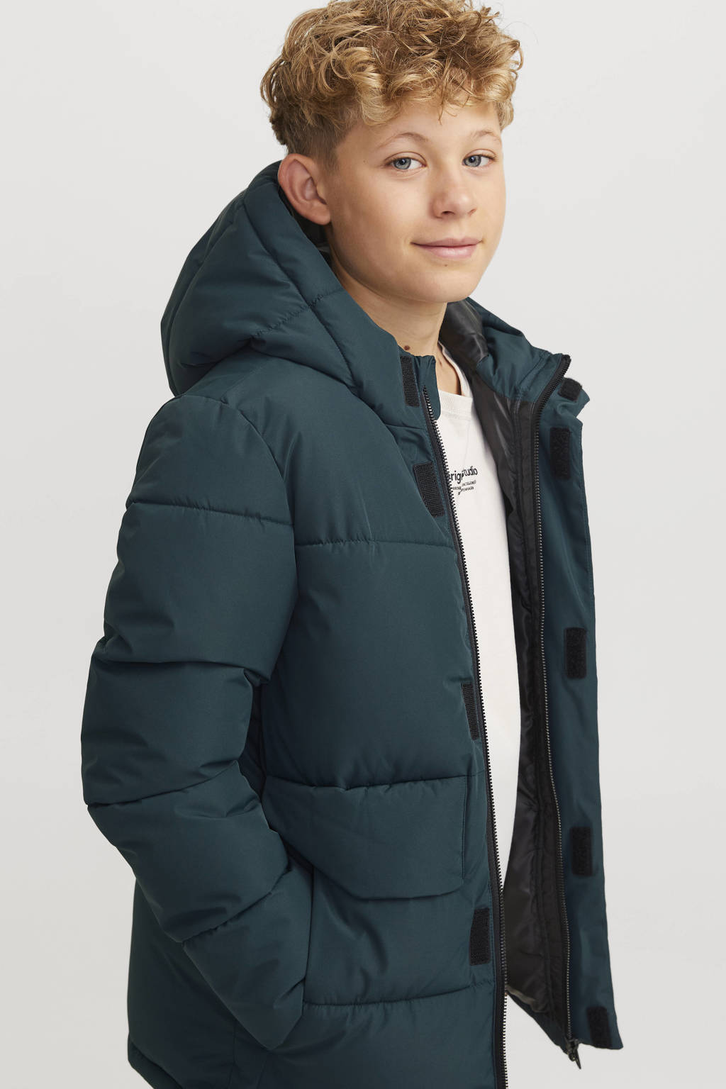JACK & JONES gewatteerde winterjas JCOSPEED donkergroen