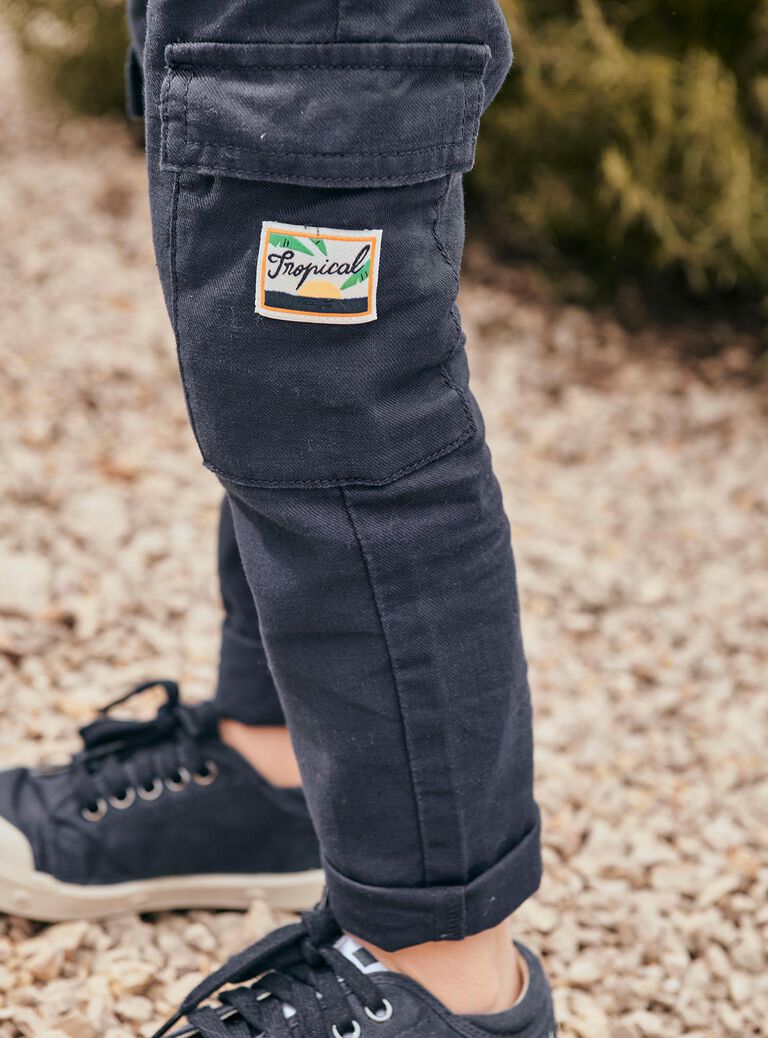 Pantalon cargo bleu marine