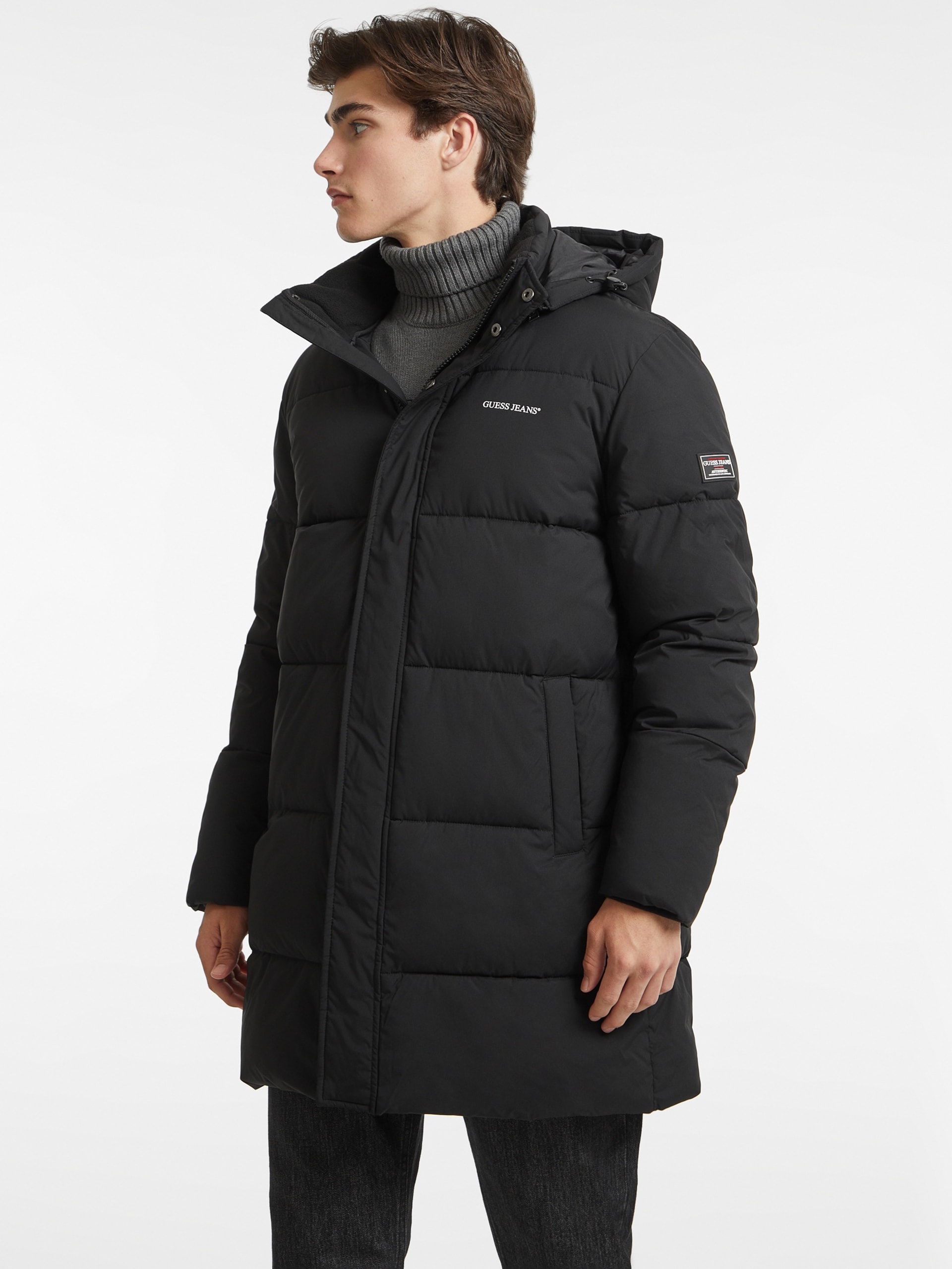Jaqueta puffer de comprimento médio