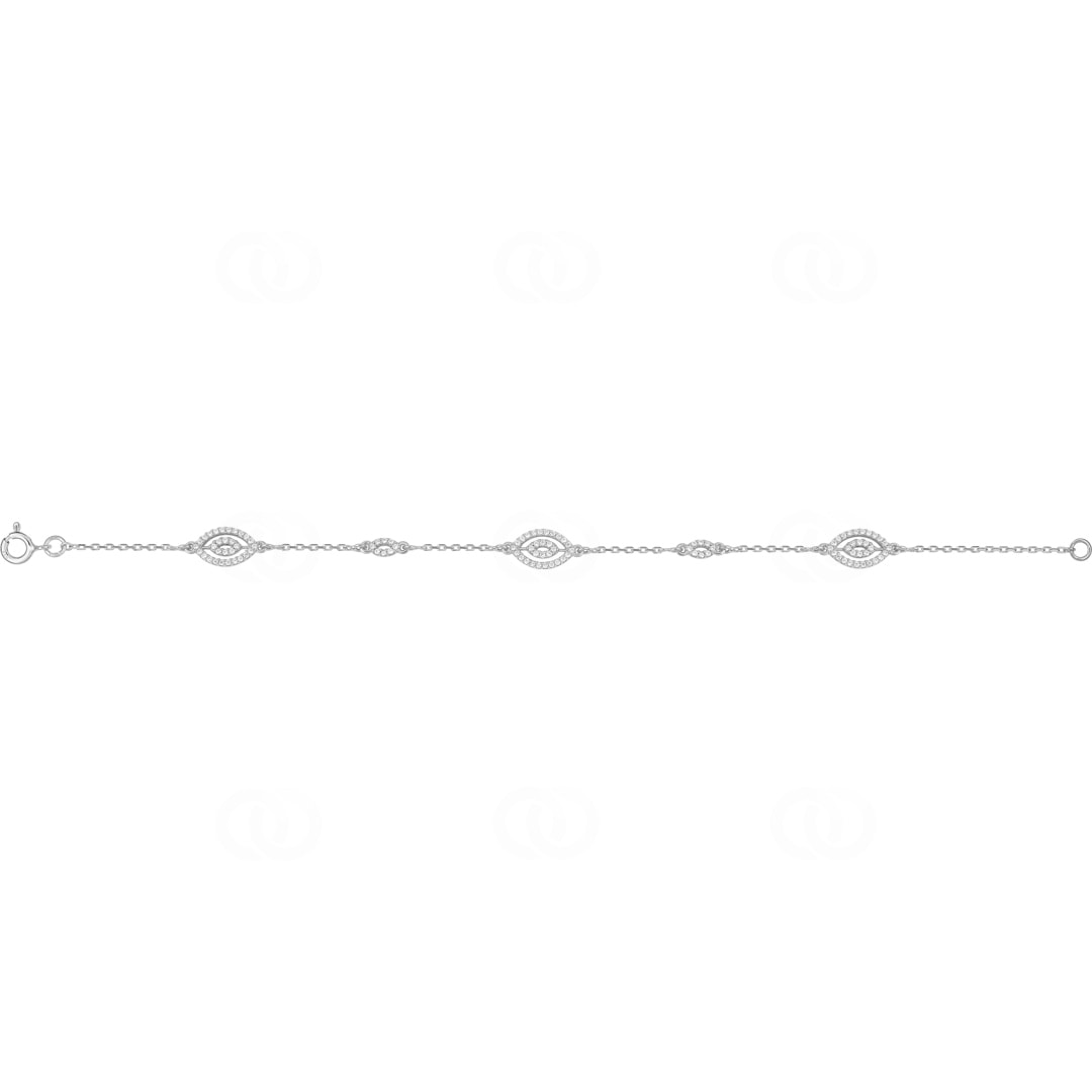 Armband 925 Silber rhodiniert mit Zirkonia 18cm