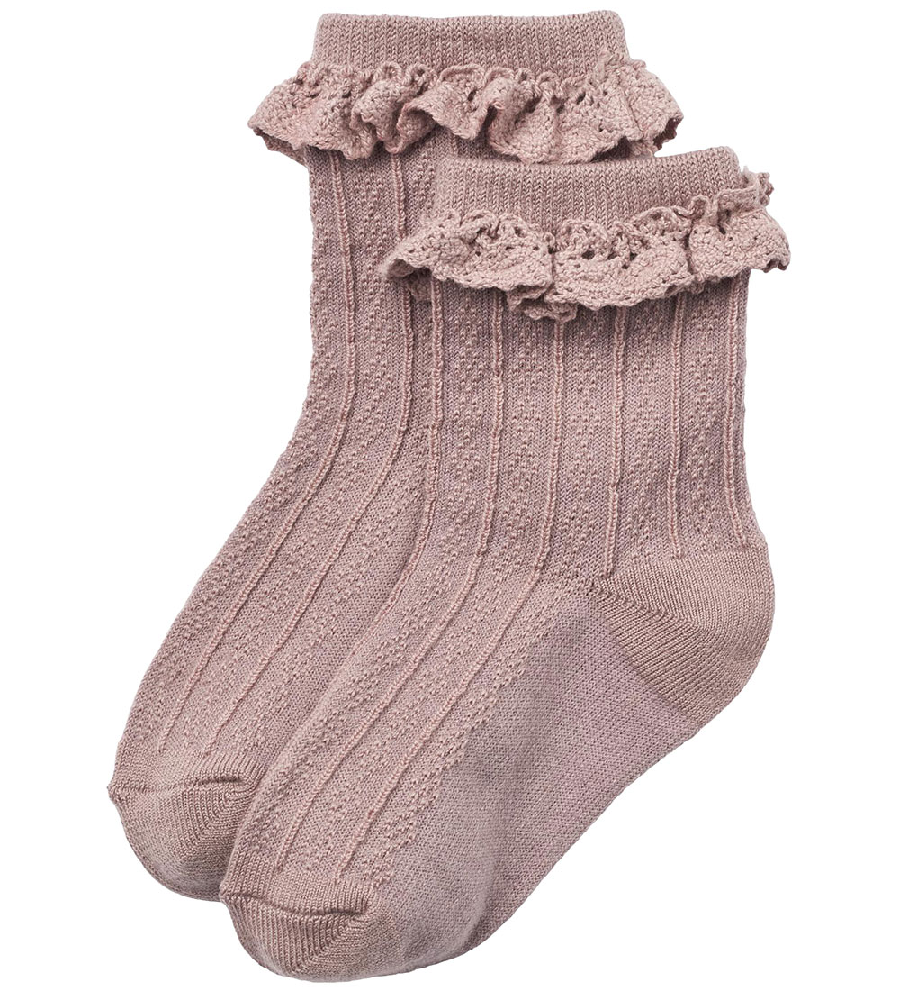 Wheat Socken - 2er-Pack - Wolle - Spitzenstrumpf - Nora - Shadow