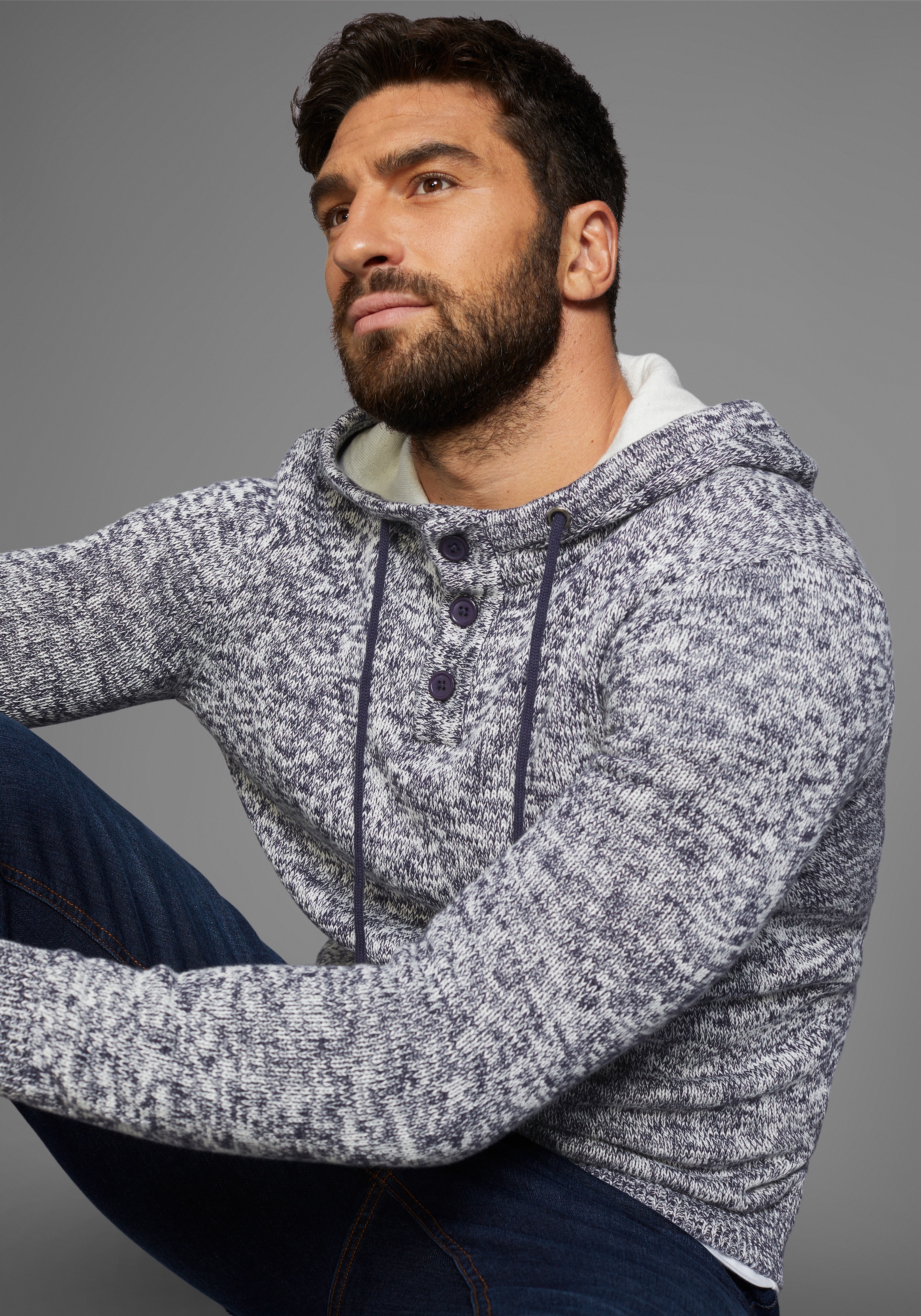 H.I.S Kapuzenpullover »Bis Grösse 5 XL«, mit Knopfleiste - NEUE KOLLEKTION