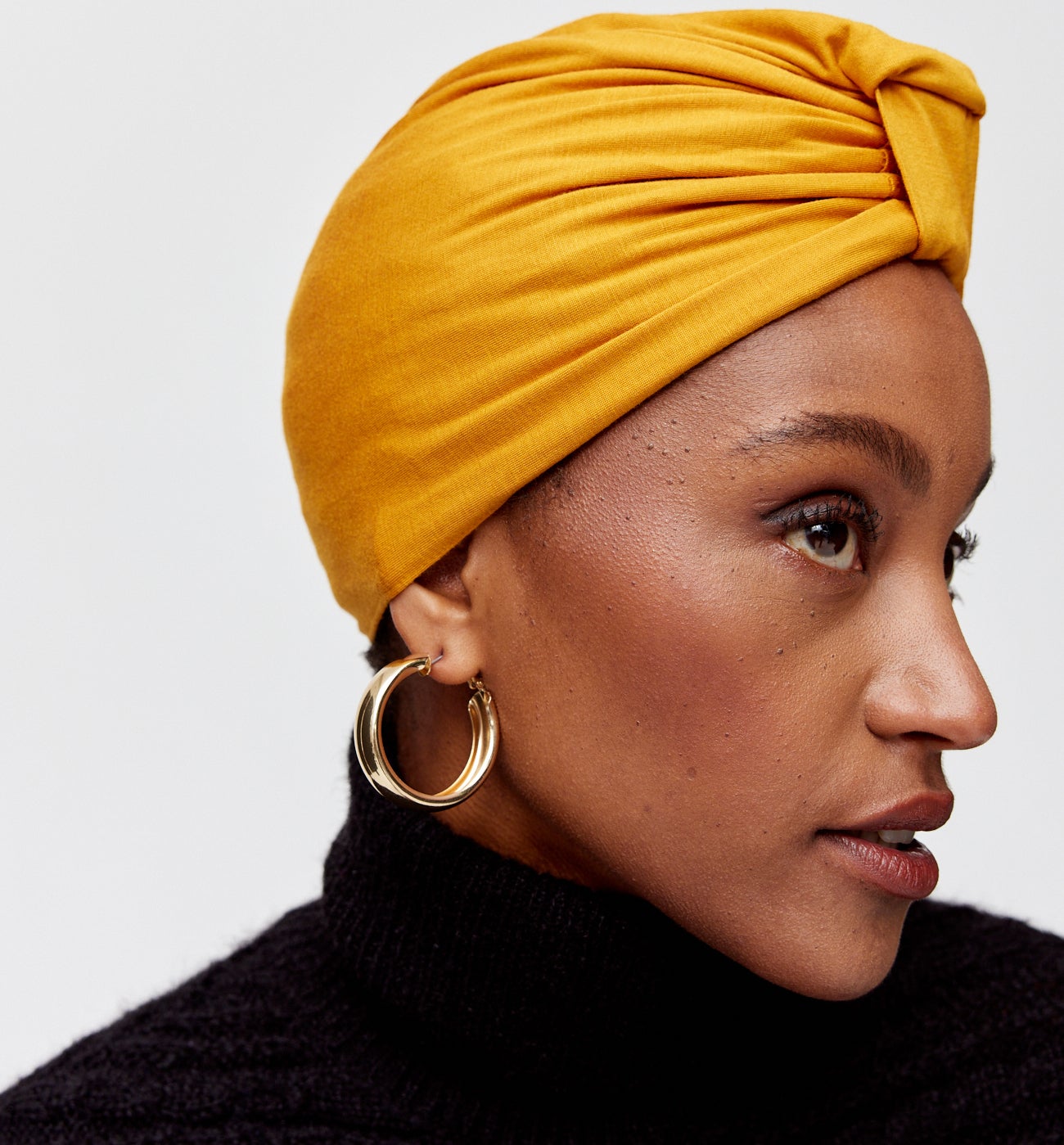 Bonnet-turban en jersey Femme - Ocre