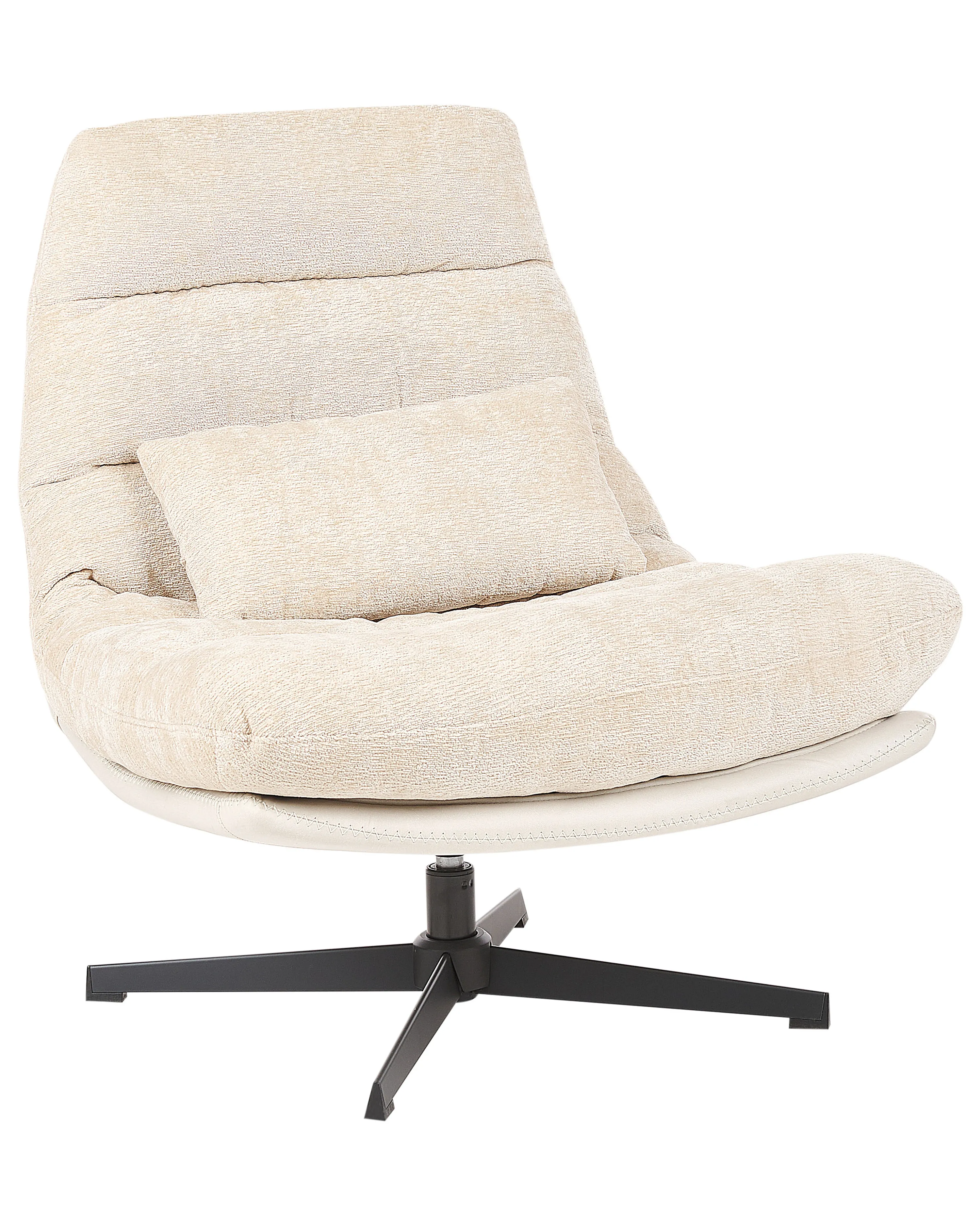 Draaifauteuil TOVIK met voetenbank Chenille Lichtbeige