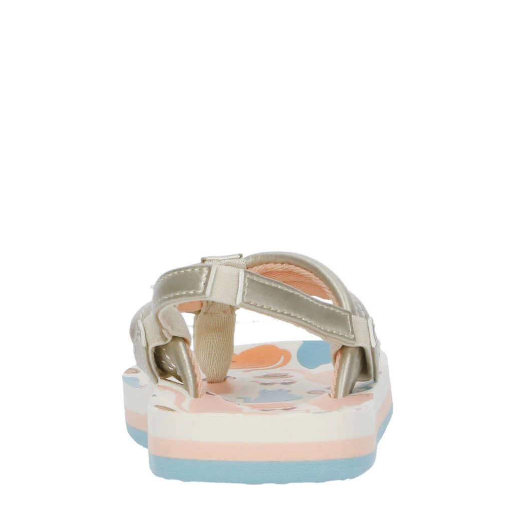Reef Little Ahiteenslippers met hielbandje goud