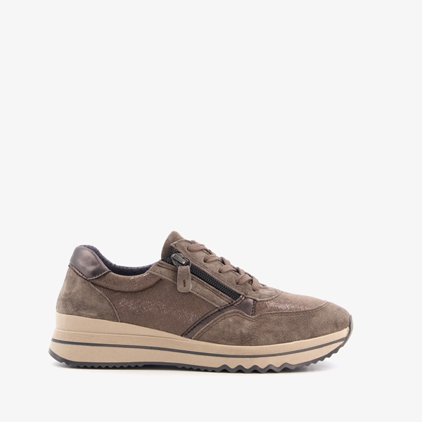 Hush Puppies leren dames sneakers bruin