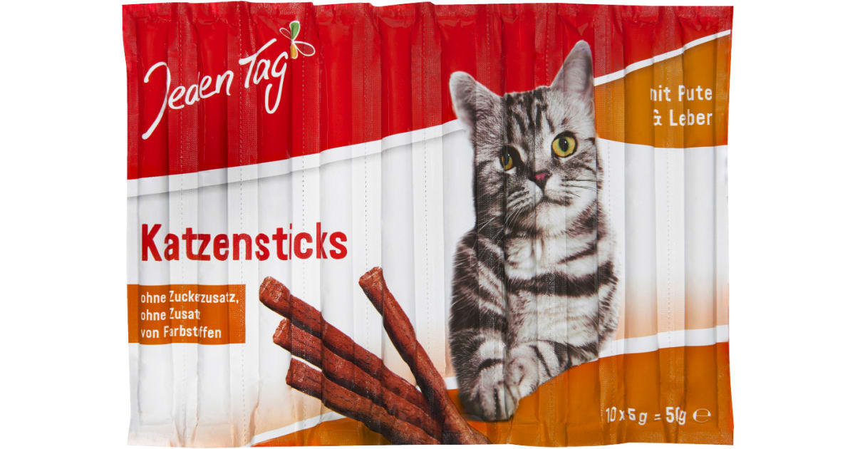 Jeden Tag Katzensticks Pute & Leber 10er-Packung