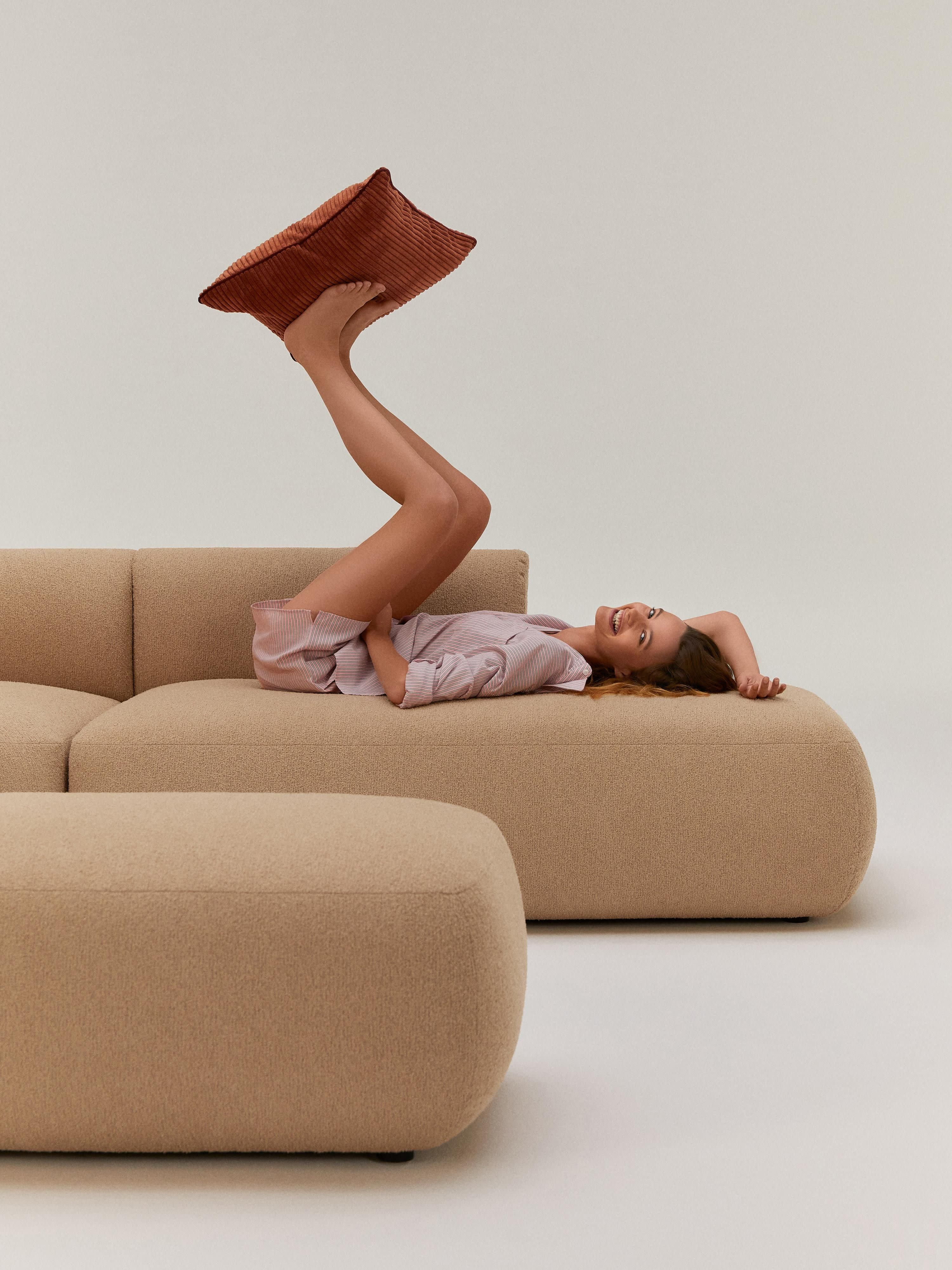 Modulaire bouclé hoekbank Sofia (4-zits)