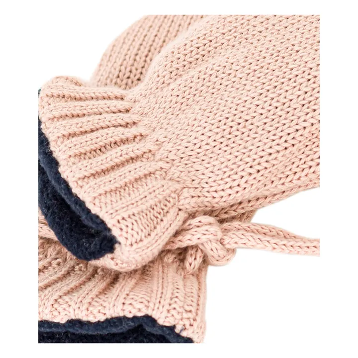 Petit Bateau Moufles en Tricot et Polaire | Rose