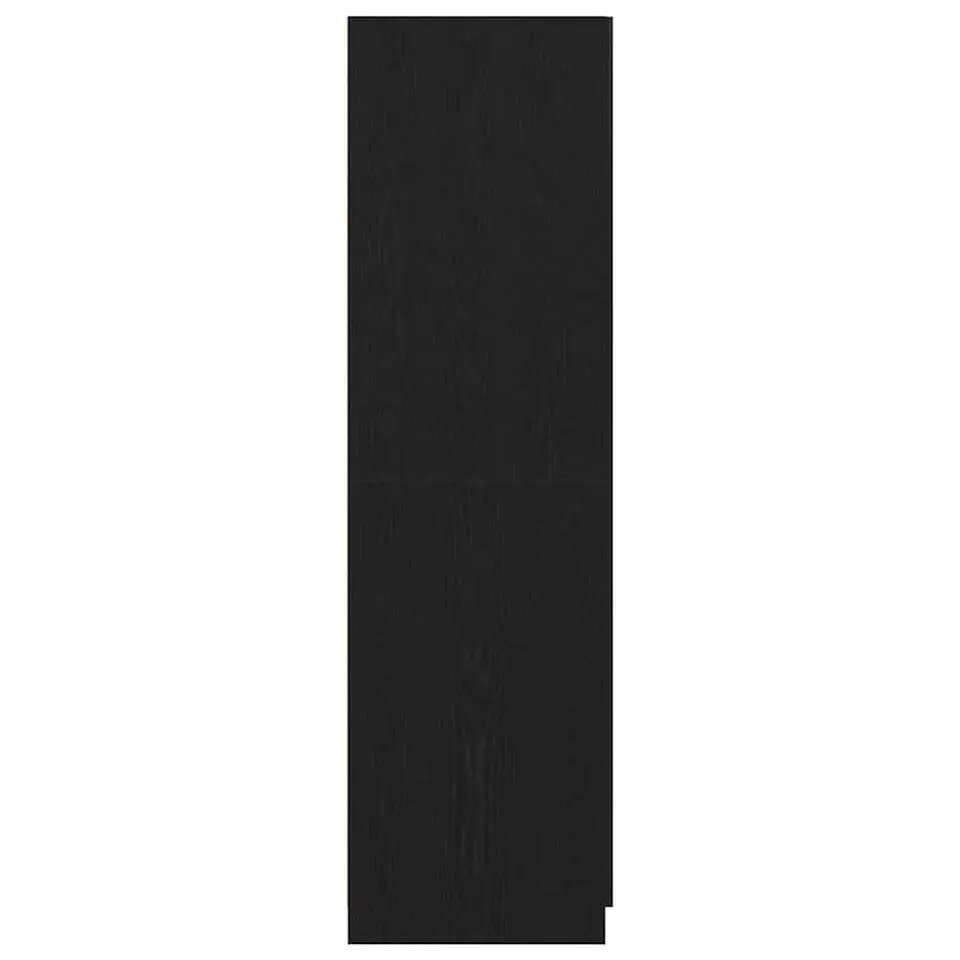 vidaXL - 2-deurs Kledingkast met 2 lades - Bewerkt hout - Zwart - 80x52x180 cm