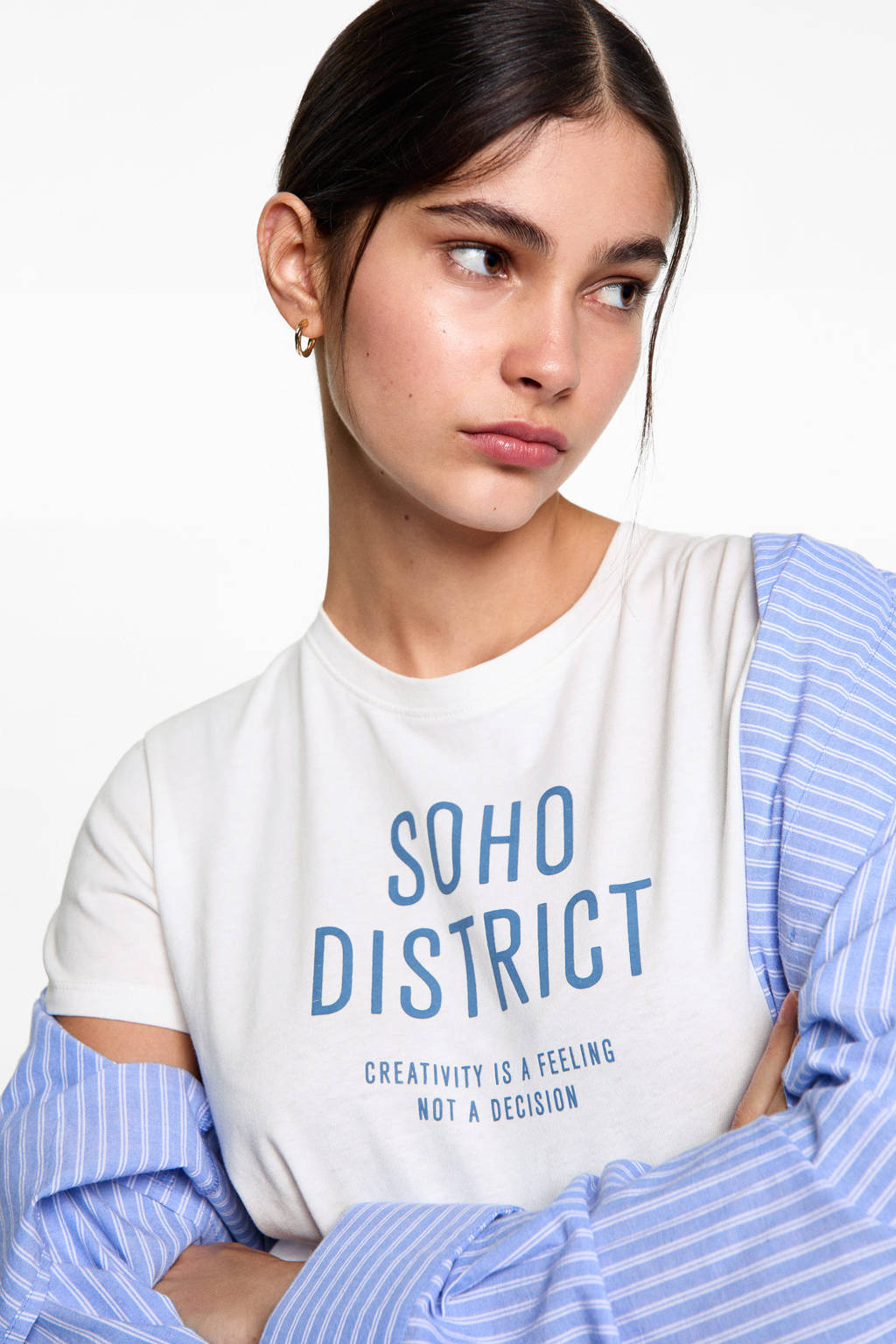 MANGO TEEN T-shirt met tekst naturel wit