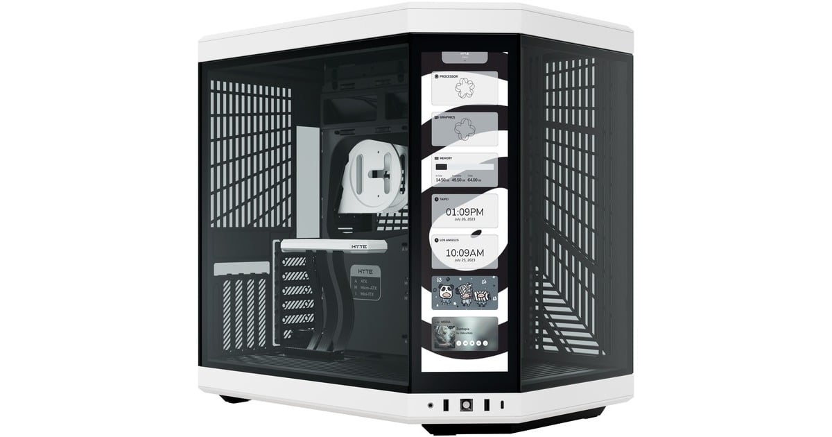 HYTEY70 Touch Infinite midi tower behuizing  (Wit/zwart | 2x USB-A | 1x USB-C | Tempered Glass)
