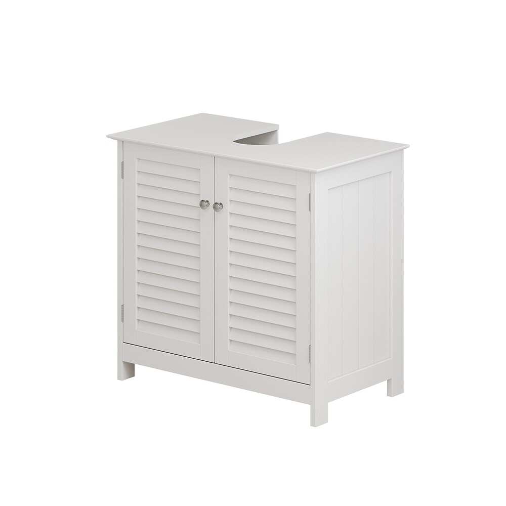 Vicco Waschtischunterschrank Riad, 60 x 58 cm, Weiß, 2 Türen, Badezimmer