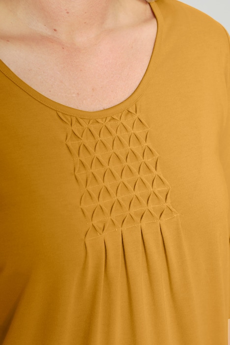 Tunikashirt, längerer Straight Fit, Raffung, 3/4-Ärmel