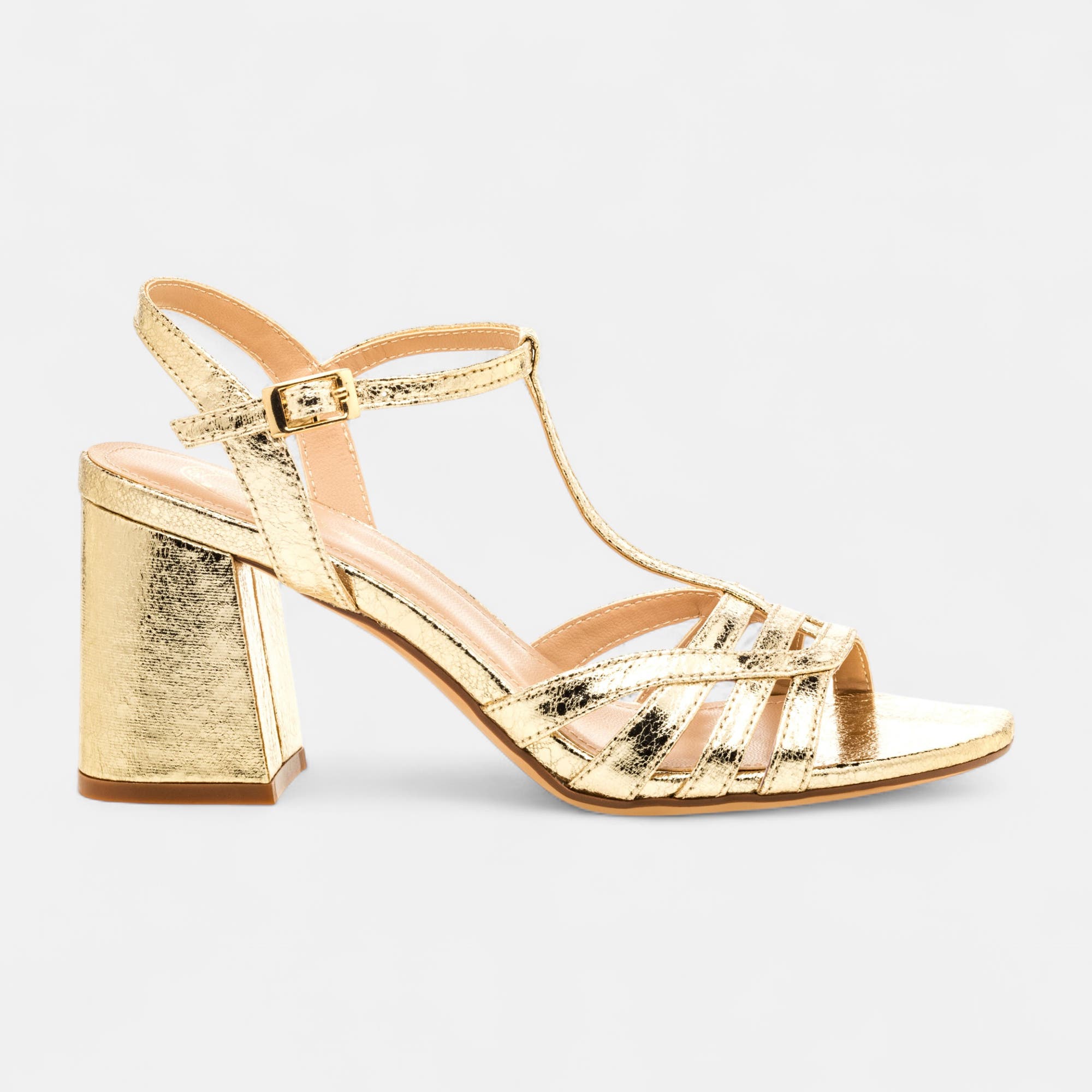 Nu-pieds à talon Femme or