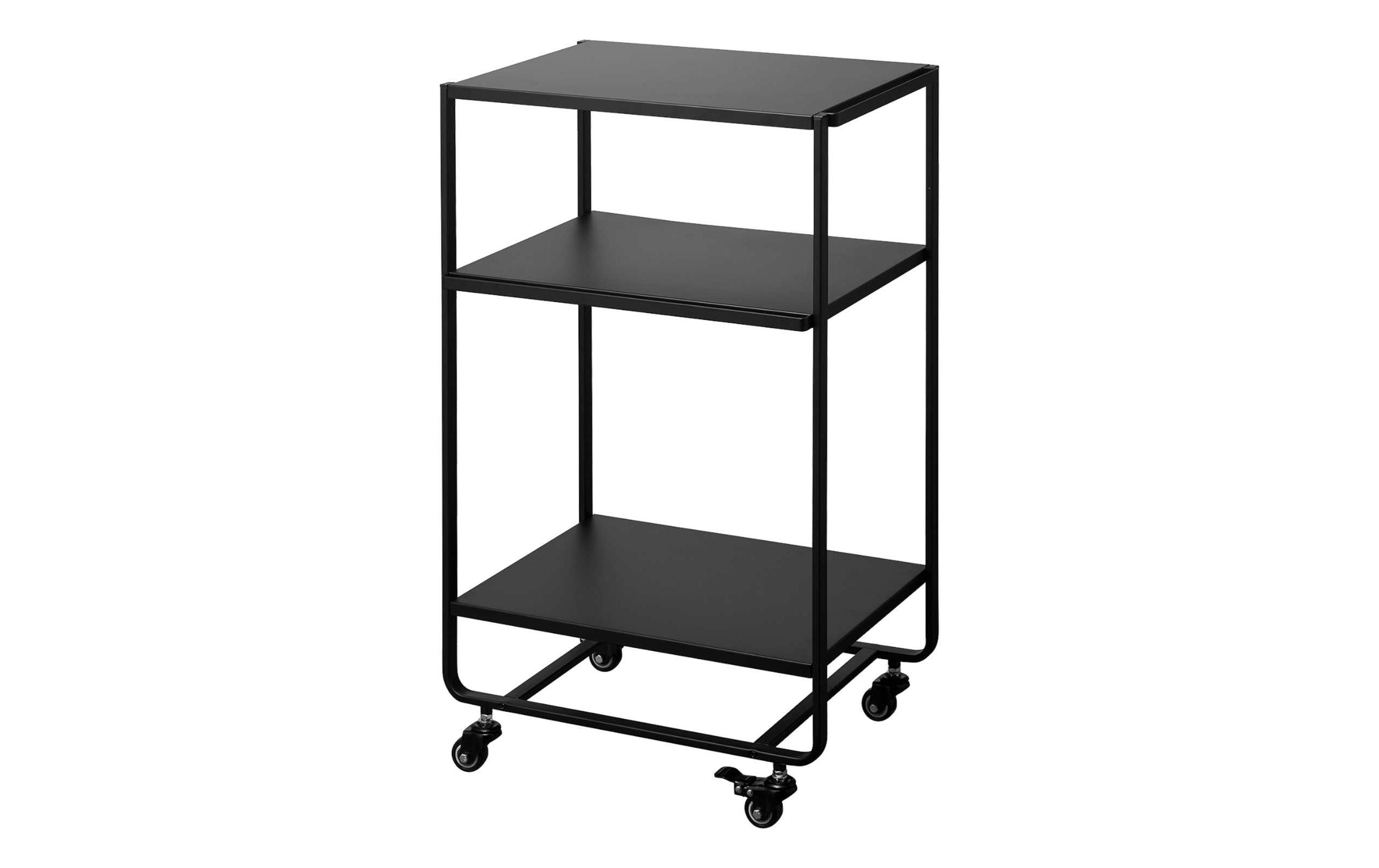 Küchenwagen Tower 49 x 81.5 x 38 cm, Schwarz<br>Dreistufiger Wagon mit Griff
