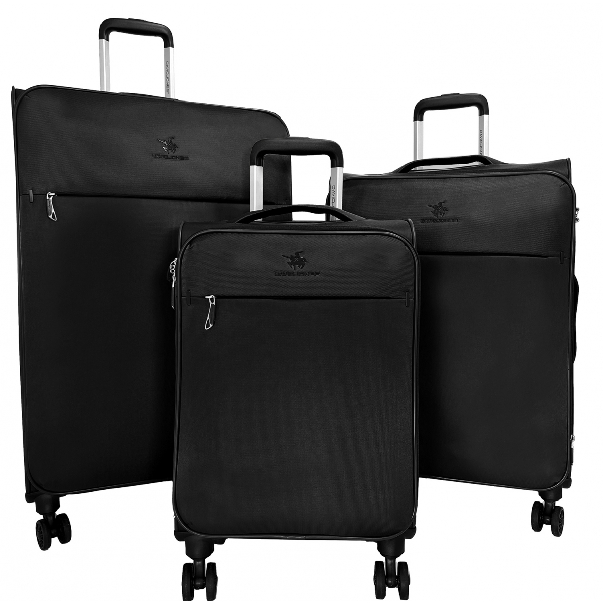 David Jones Lot de 3 valises dont 1 cabine souples extensibles David Jones