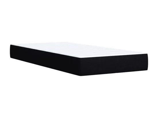 Sommier à lattes de lit avec matelas Noir 90x190 cm Tissu