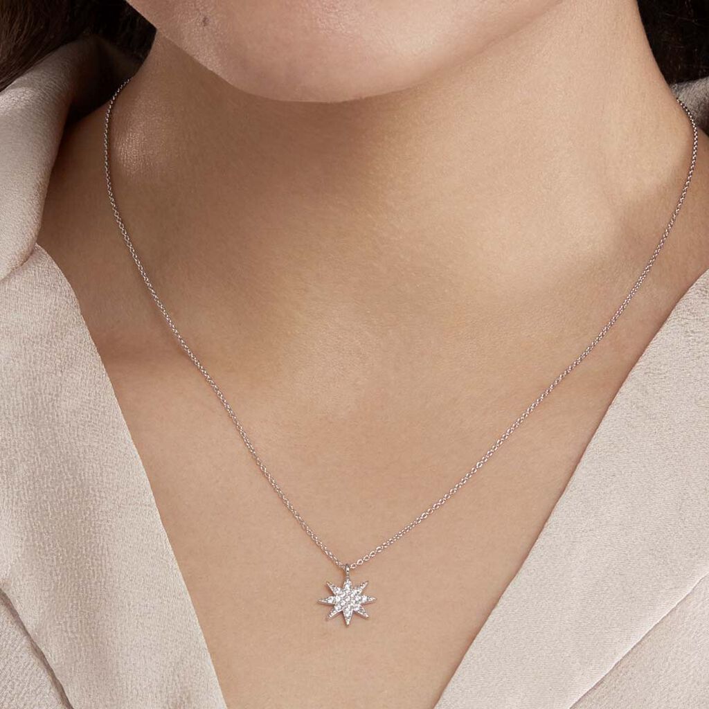 Collier Sarida Argent Blanc Oxyde De Zirconium