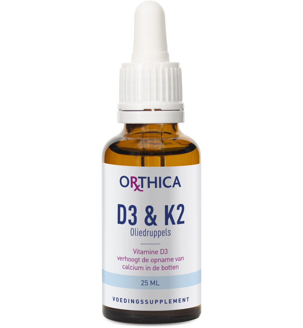 Orthica D3 & K2 oliedruppels (25 ml)