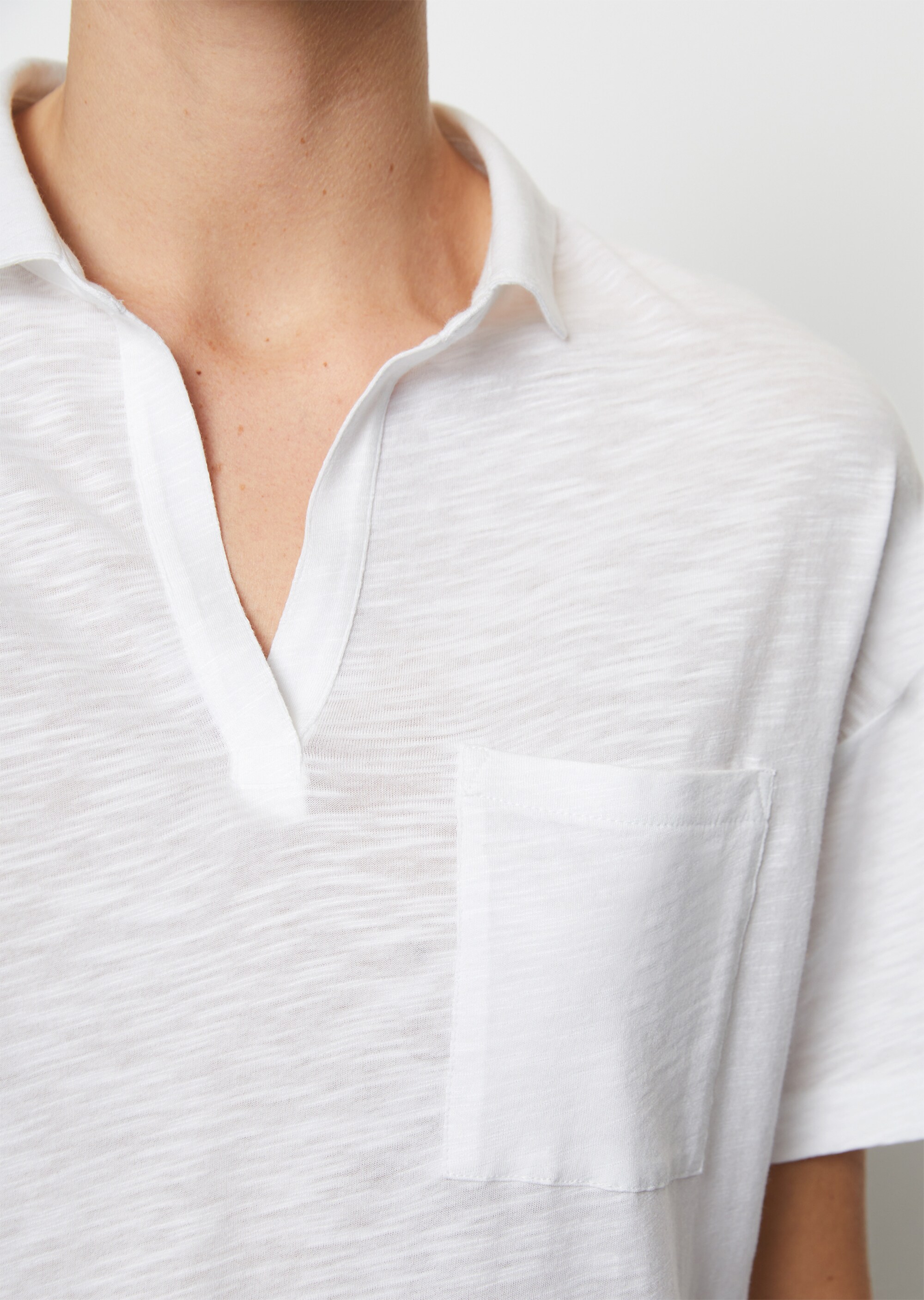 Polo-T-Shirt regularaus Organic Cotton-Viskose-Mix