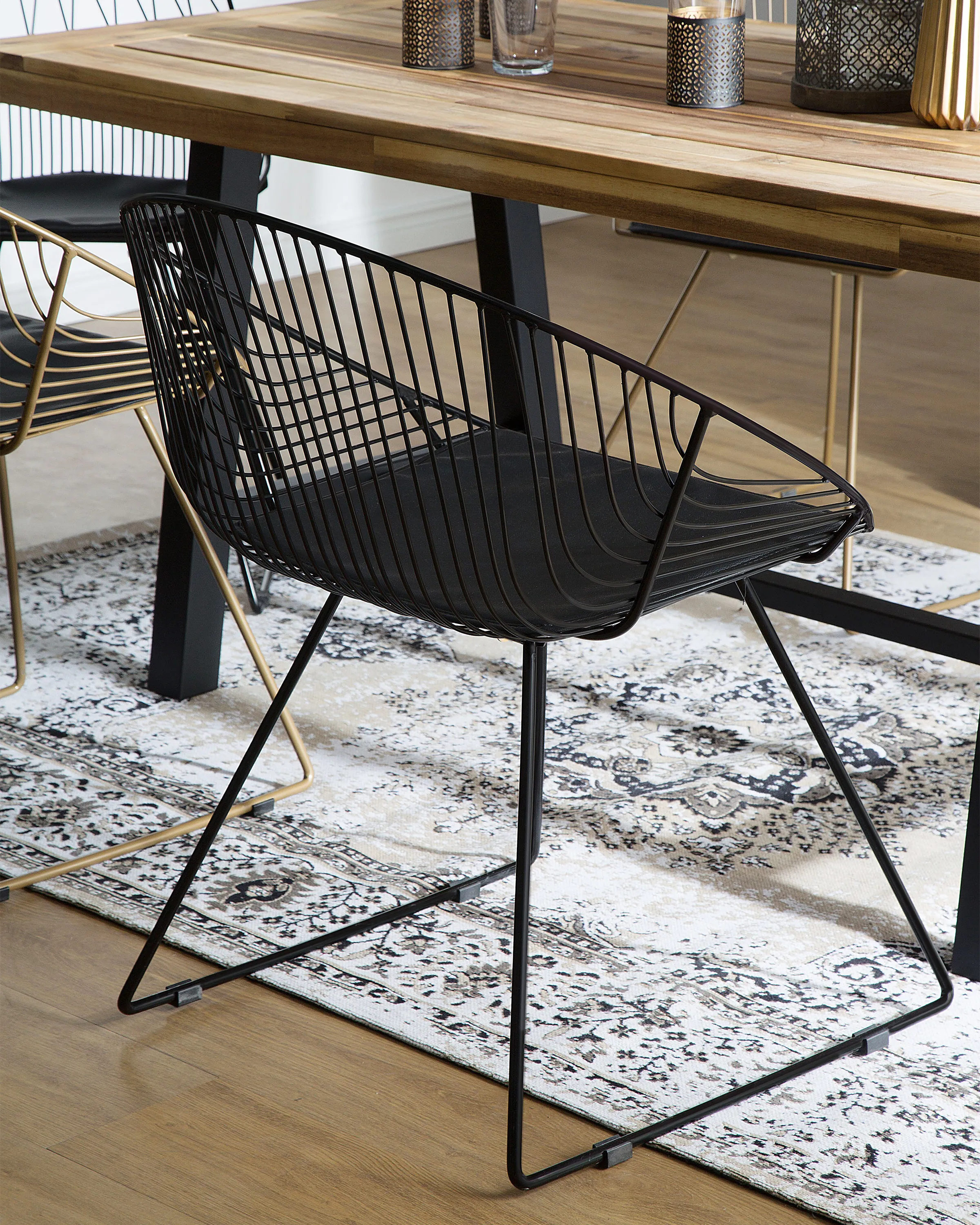 Set van 2 eetkamerstoelen AURORA Metaal Zwart